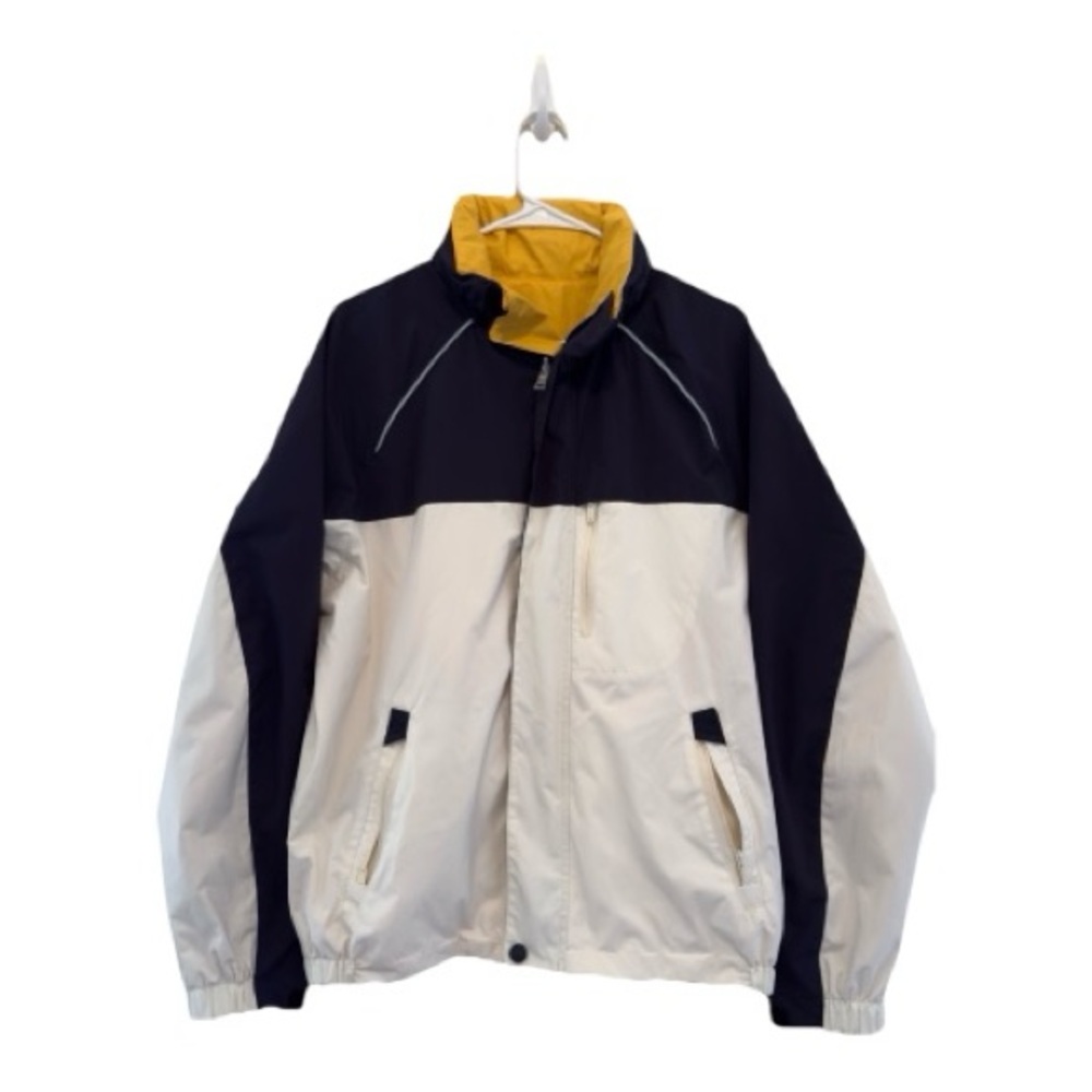 Stylish Men's White and Yellow Windbreaker